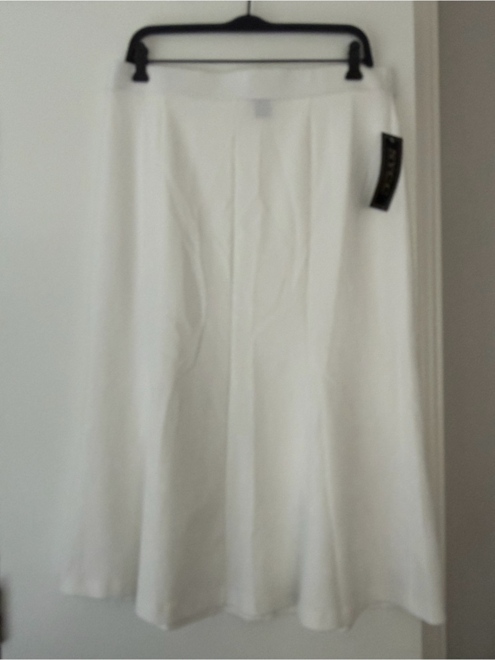 Classic White A-Line Midi Skirt